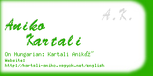 aniko kartali business card